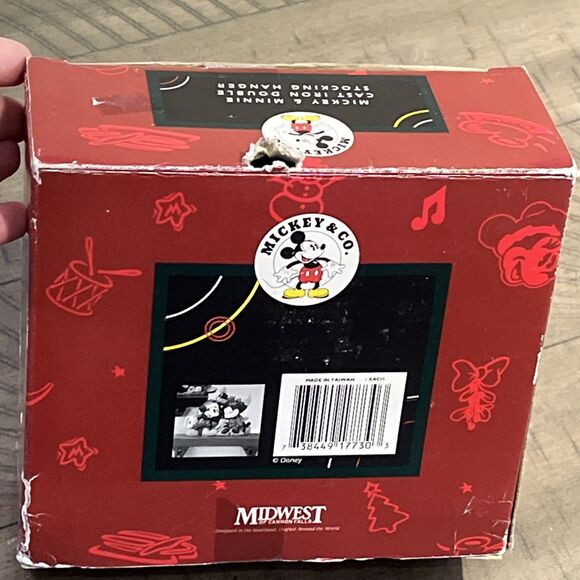 Midwest Cannon Falls Mickey & Minnie Cast Iron Double Stocking Holder Vintage - Picture 4 of 4